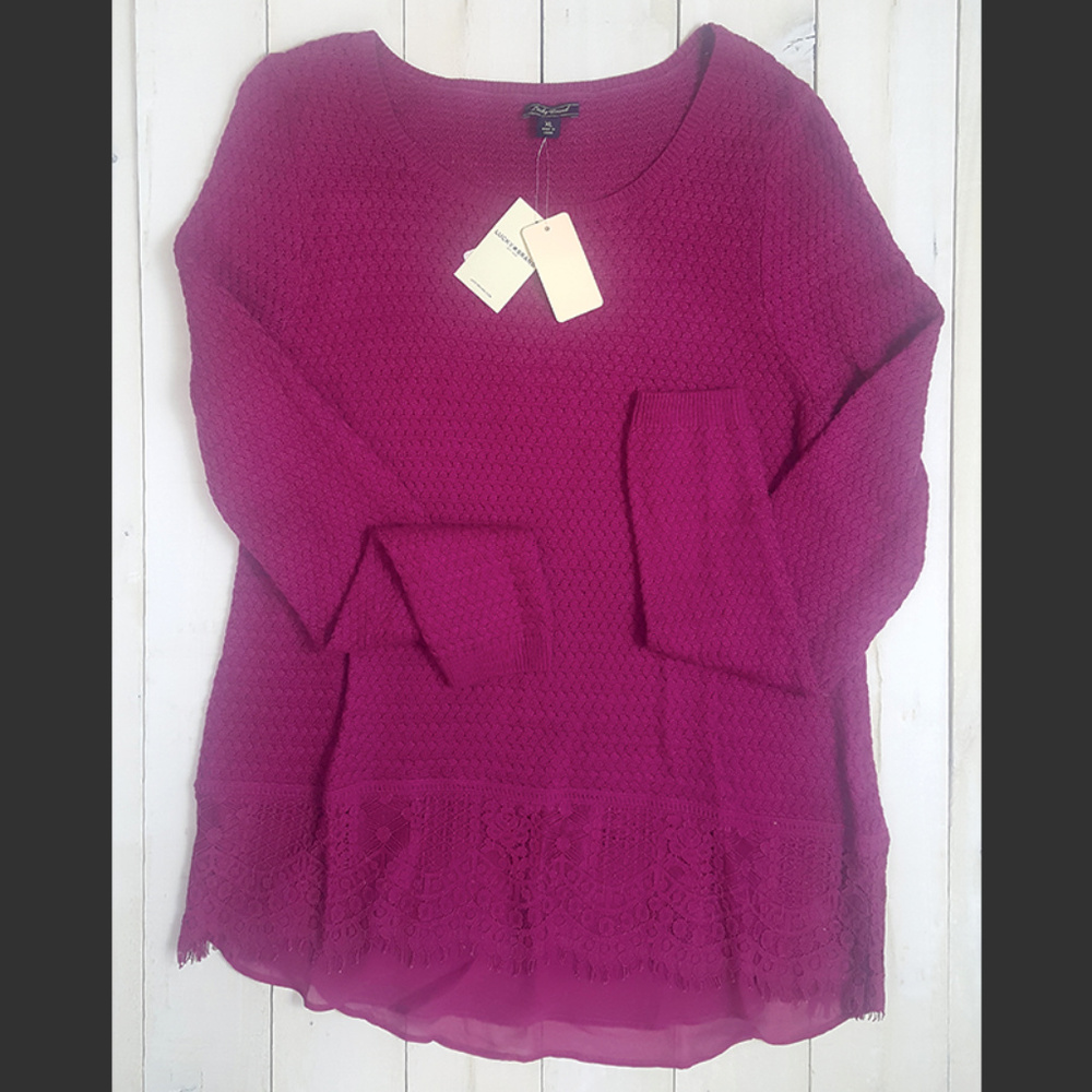 Pink Sweater Long Sleeve XL Rayon/Cotton Blend NWT